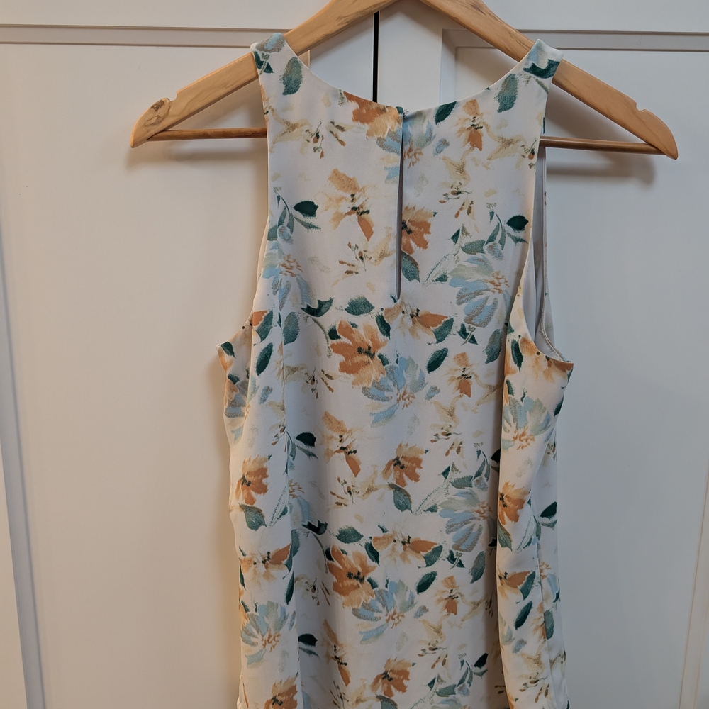 Reitmans Blue and Orange Pleated Sleeveless Tank Top - Picture 2 of 2
